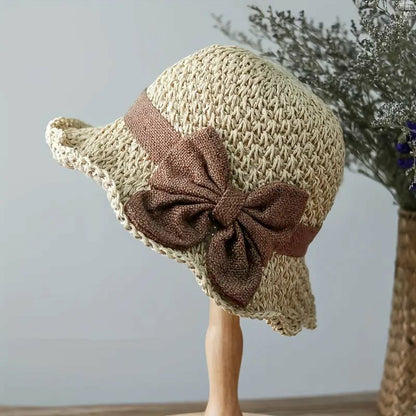🎀👒 Eleganter Strohhut mit Retro-Schleife – faltbar, luftig & stilvoll ✨