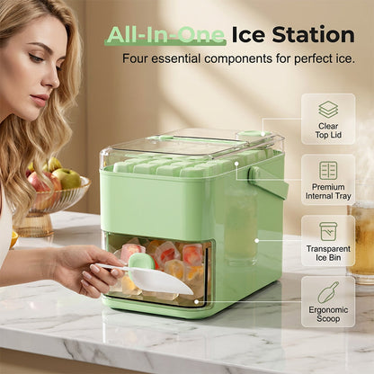 🥳HEISSER SALE 2026💞50.000+ VERKAUFT!🧊❄️Eiswürfelbereiter mit Auffangbehälter (Pressmechanismus)🎁