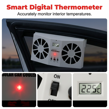 🔥50 % RABATT!!!🚗Solarbetriebener Auto-Abluftventilator – Doppel-Turbo-Belüftung & Temperaturanzeige☀️Gratis Lieferung – Jetzt sichern!!