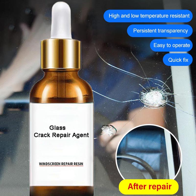 🔧 Glasriss Reparaturharz für Autoscheiben – Einfache Selbstverwendung, temperaturbeständig, klare unsichtbare Reparatur von Steinschlägen und Rissen